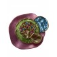 Broche Acier - Arbre de vie centrale coloré sur ovale nacré 