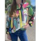 Top pull oversize imprimé visge geometrique visage multi oeil