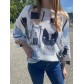 Top pull oversize imprimé multi chats