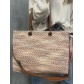 Sac grand porté main en tissu et fermoir