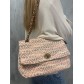 Sac petit rabat porté travers en tissu et fermoir