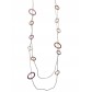 Collier Long - Ovales striés façon émail mat