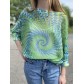 Top pull oversize imprimé ronds en spirales