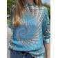 Top pull oversize imprimé ronds en spirales
