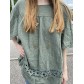 Top tunique gaufré broderie en bas