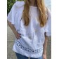 Top tunique gaufré broderie en bas