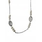 Collier Acier - Collier perles et motif ovale 