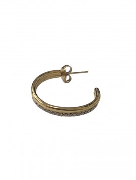 BO créoles Acier - Créoles avec un rang de strass 2,5cm