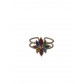 Bague Acier réglable - Lotus sur double rang facon émail