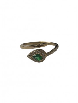Bague Acier réglable - Anneaux serpent avec pierre et strass