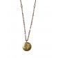 Collier Acier - Pendentif bousole sur chaine avec perle cylindrique 