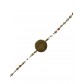 Bracelet Acier - Pastille boussole sur chaîne  avec perles cylindrique