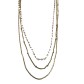 Collier Acier - Multirangs perles de couleur et chaine maille fine