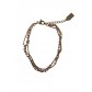 Bracelet Acier- Multirangs perles de couleur et chaine maille fine