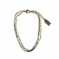 Bracelet Acier- Multirangs perles de couleur et chaine maille fine