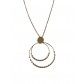 Collier Acier - Pendentif double anneaux et perles colorées
