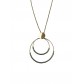 Collier Acier - Pendentif double anneaux et perles colorées