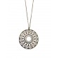 Collier Acier - Pendentif rosace travaillé sur maille fine