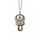 Collier Acier - Pendentif rond et ovales entrelacé et travaillé 