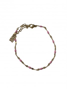Bracelet Acier- Petites perles sur petite maille