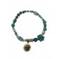 Bracelet Acier - Multirangs perles avec pendentif soleil et pastilles