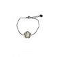 Bracelet Acier - Pendentif fleur sertie sur chaine en maille
