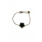 Bracelet Acier - Pendentif fleur sertie sur chaine en maille