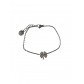 Bracelet Acier - Pendentif trèfle en strass sur chaine en maille