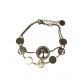 Bracelet Acier - Pastille ronde plate arbre de vie sur chaine