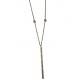 Collier Acier - Pendentif barre fine avec strass sur chaine fine 