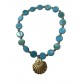 Bracelet Acier - Multirangs perles plates avec pendentif coquillage