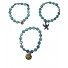 Bracelet Acier - Multirangs perles plates avec pendentif coquillage