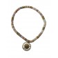 Bracelet Acier - Multirangs avec perles et pendentif soleil