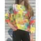 Top pull oversize imprimé multi cases colorés