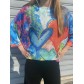 Top pull oversize imprimé grandes fleurs en forme de coeur 