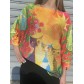 Top pull oversize imprimé chat sous le soleil
