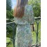 Robe col V manches 3/4 liberty élastique à la taille et volant en bas 