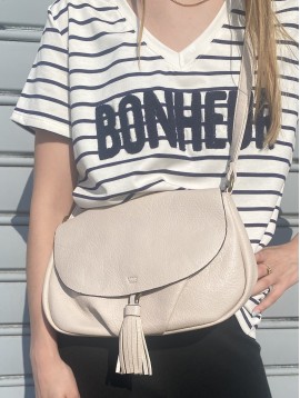 Sac synthé souple et bombé avec pompom