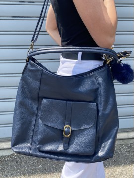 Sac porté épaule pochette à rabat avec boucle avec pompon et foulard