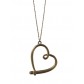 Collier Acier- Pendentif gros coeur sur maille fine
