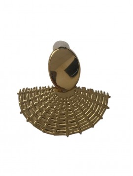  BO clips Acier - Eventail et pastille ovale 