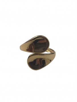 Bague Acier réglable - Bague anneaux plats ouverts