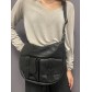 Sac porté travers ovale effet cuir craquelé