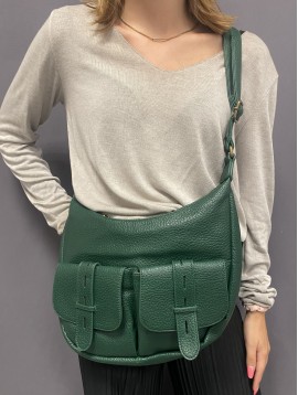 Sac porté travers ovale effet cuir craquelé
