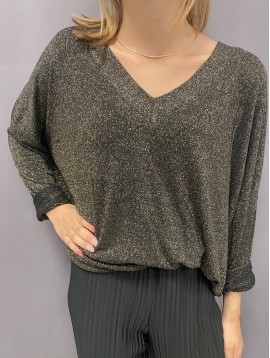 Top pull manches longues brillant