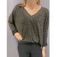 Top pull manches longues brillant