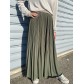 Jupe longue plissée taille élastique lurex unie