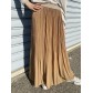 Jupe longue plissée taille élastique lurex unie