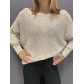 Top pull brillant avec laine 