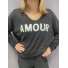 Top fin oversize manches longues AMOUR